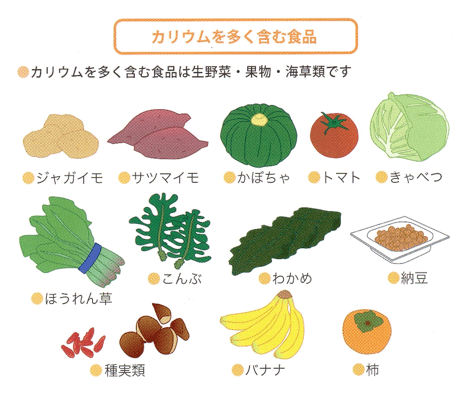 カリウムを多く含む食品